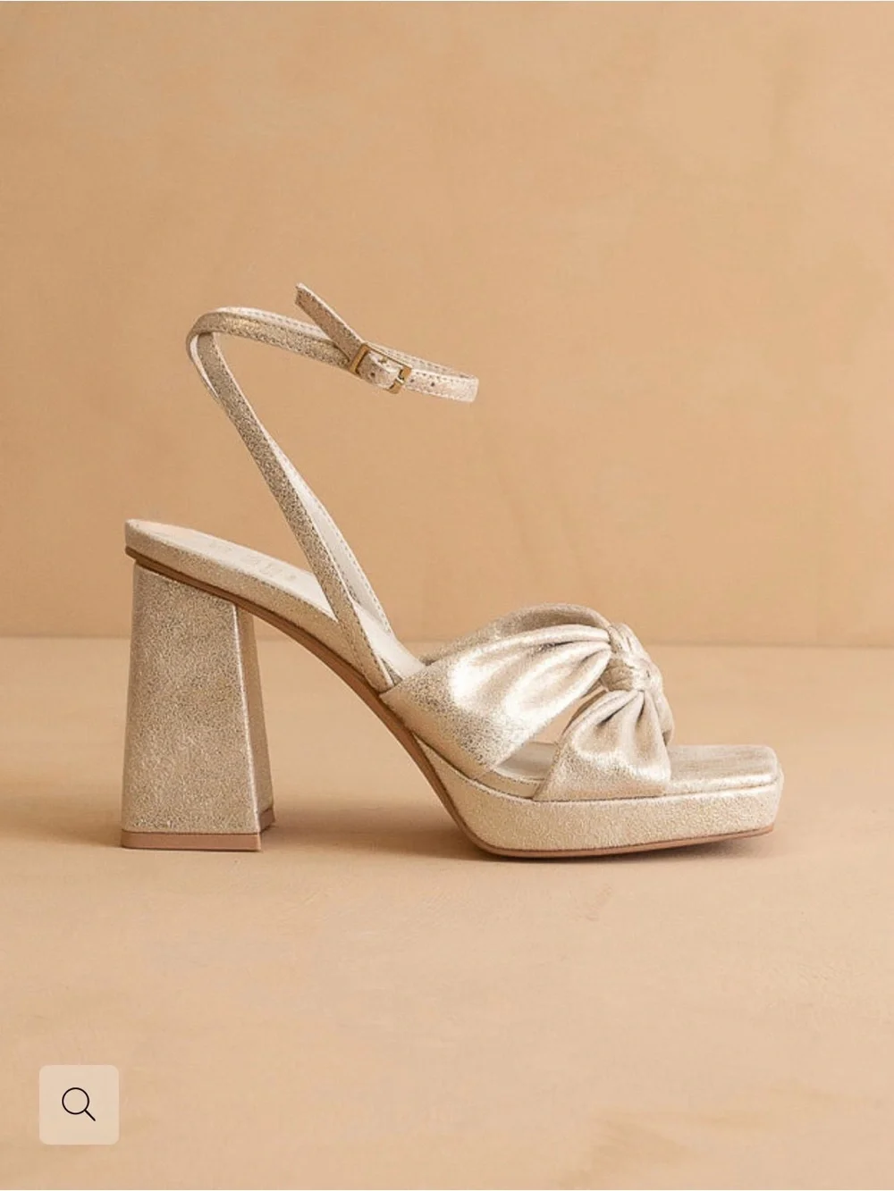 OASIS Society Metallic Gold Knot Front Platform Heel